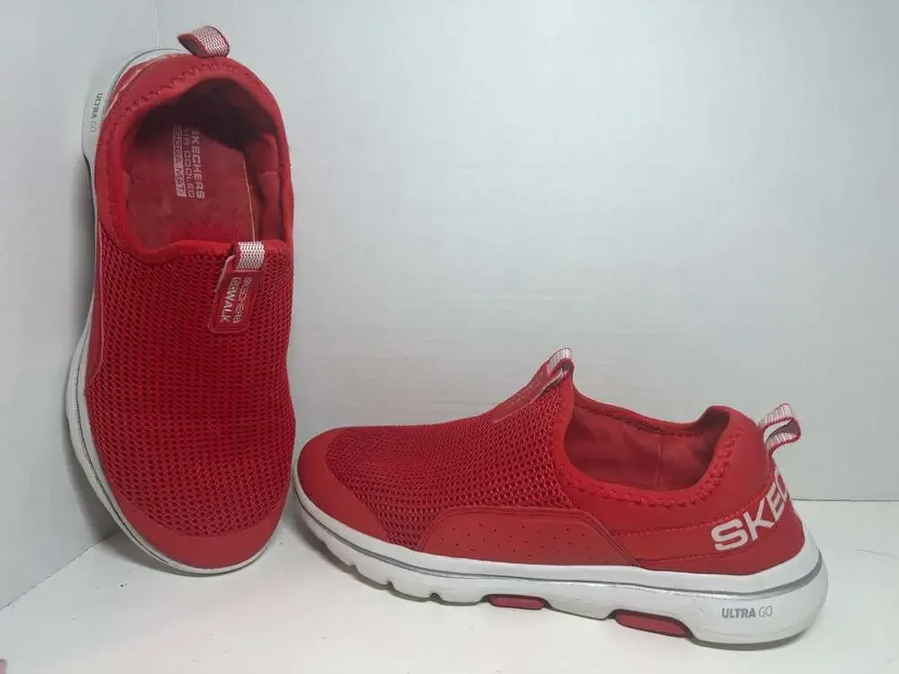 Skechers Go Walk Air Cooled Goga Mat Ultra Go Red Slip On Walking Shoes Sneakers
